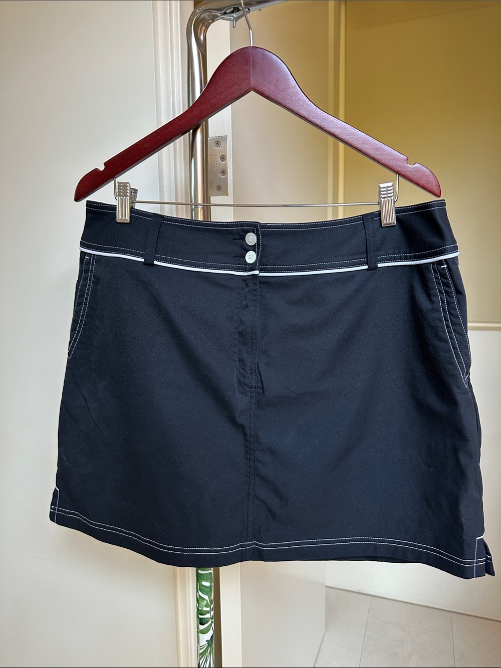 adidas Black Skort with White Topstitching